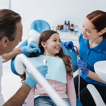 Young girl at the dentist’s office