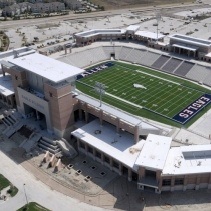 Aerial view of football stadium