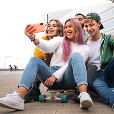 Group of teenage friends taking a selfie