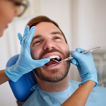 Man receiving dental checkup